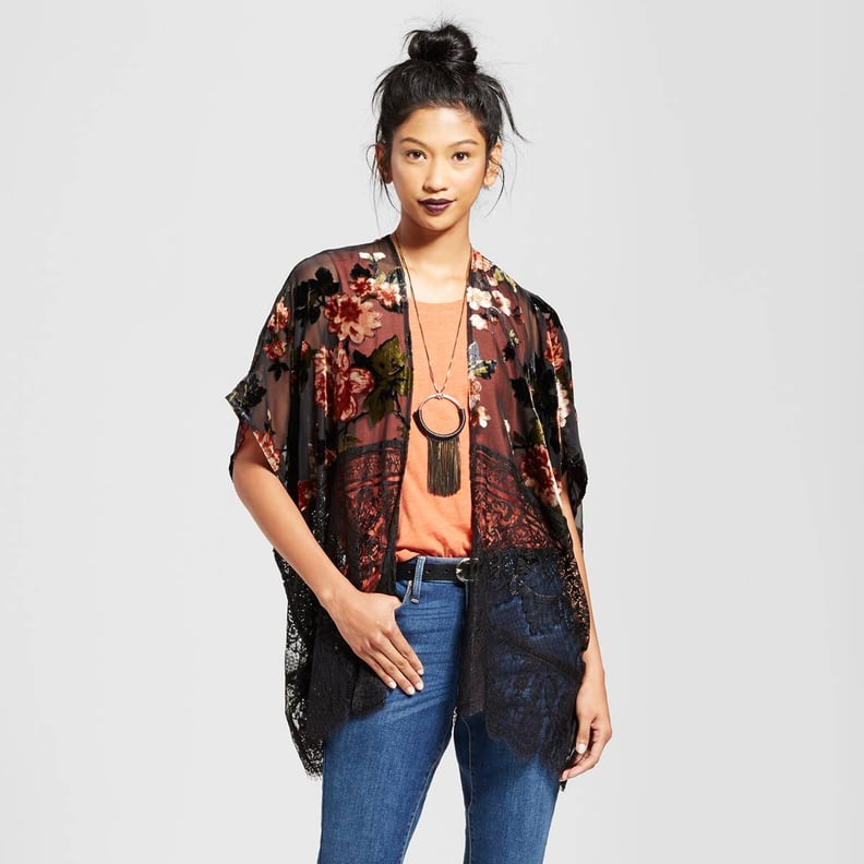 Xhilaration Velvet Lace Kimono