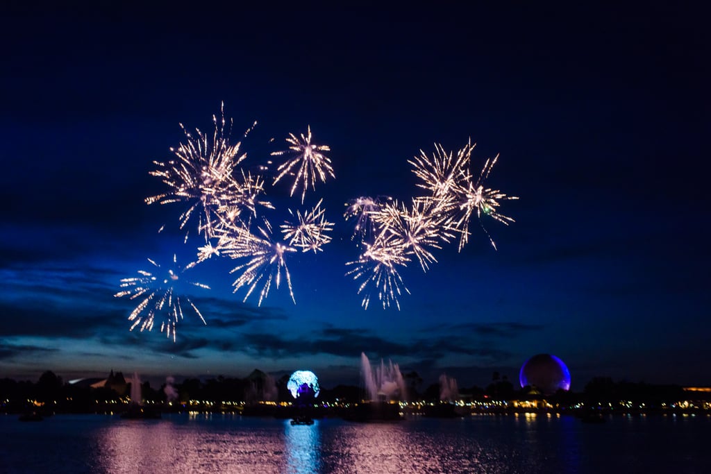 This couple's reception took place at Epcot.