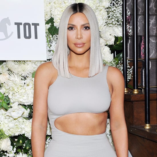 Kim Kardashian's Gray Cutout Dress