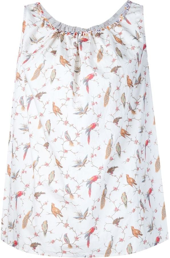 Dosa Parrot-Print Halterneck Blouse ($275)