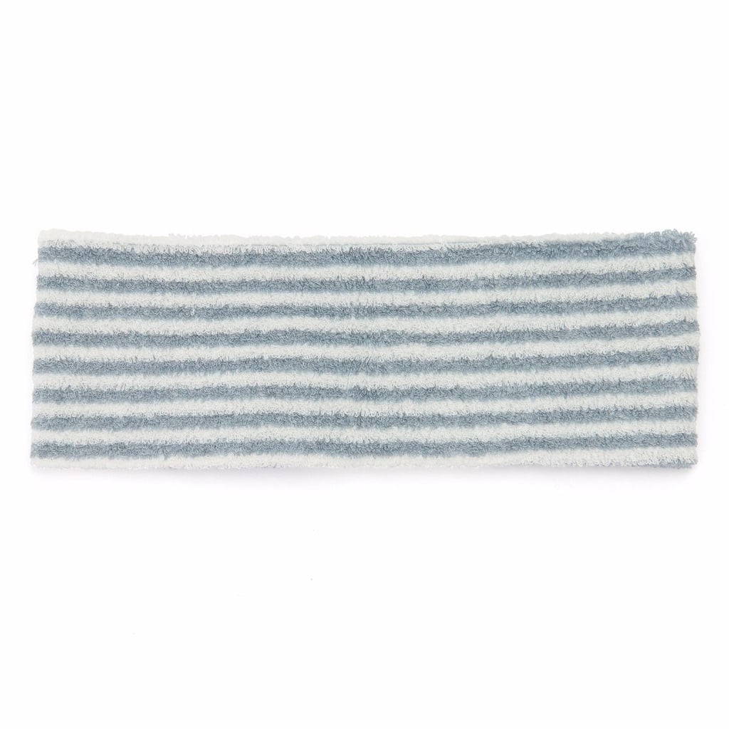 Pile Hair Turban Slim Blue Stripe
