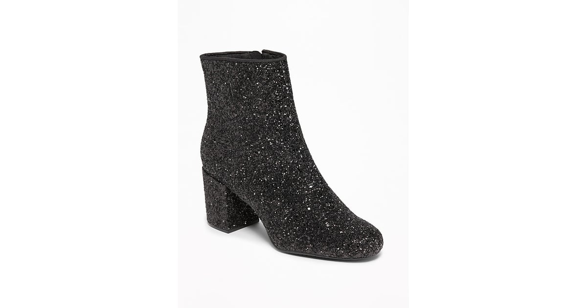 old navy glitter block heels