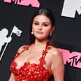 Selena Gomez Sets the VMAs Red Carpet Ablaze in a Lacy Beaded Dress