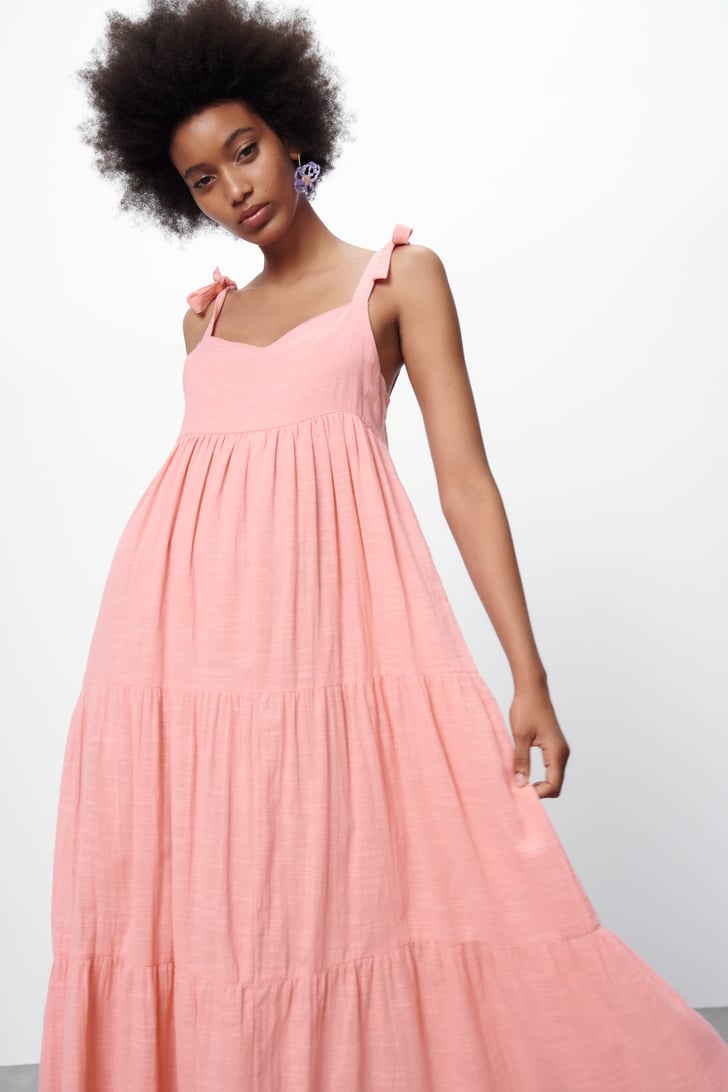 A Cottagecore Midi Dress Zara Tiered Cotton Dress Best Midi Dresses