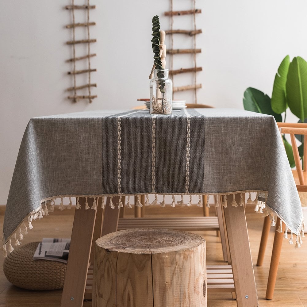 ColorBird Stitching Tassel Tablecloth