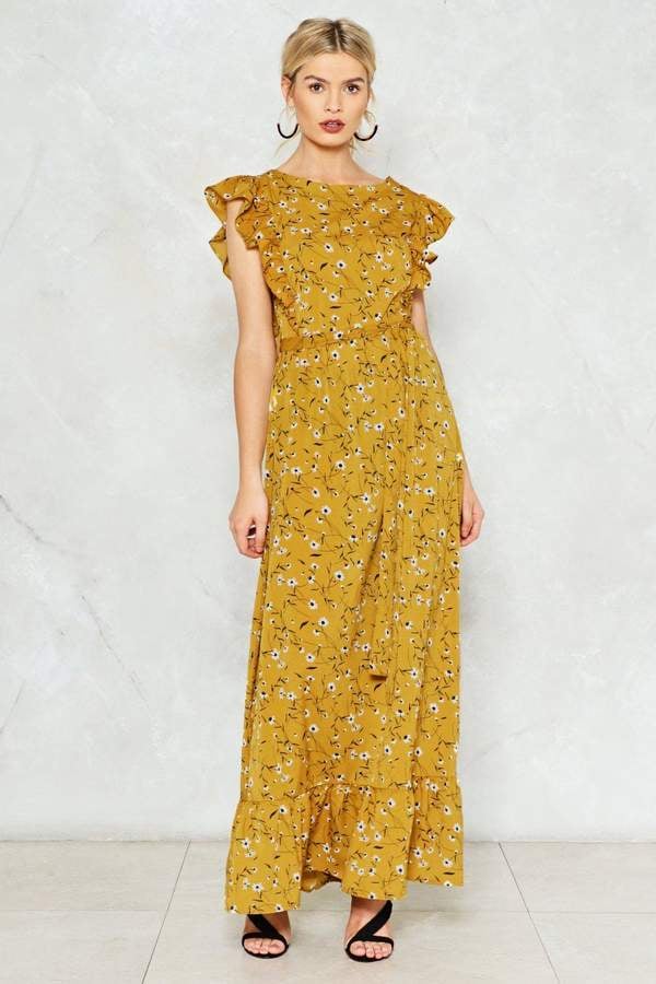Nasty Gal Higher Flower Maxi Dress Kate Middleton S Gold Floral