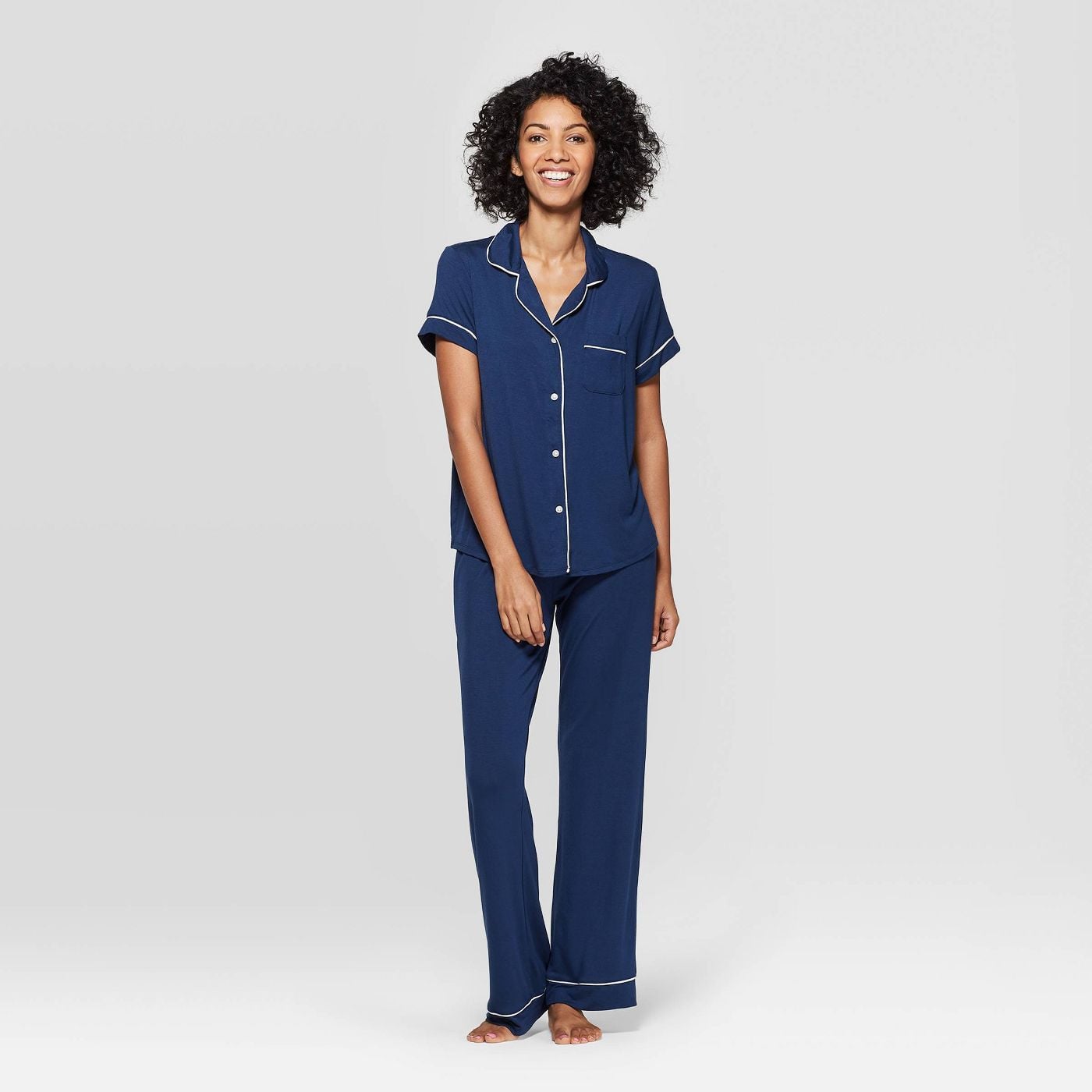 Stars Above Women's Beautifully Soft Notch Collar Pajama Set in Navy, I  Couldn't Resist These Butter-Soft PJs at Target — and at $22, I May Need  Another Set
