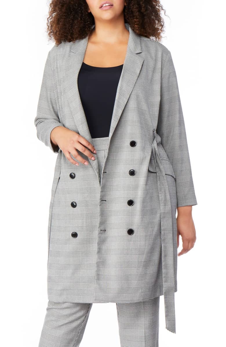 Rebel Wilson x Angels Plaid Belted Blazer Dress