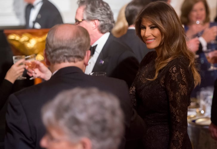 Melania Trump Black Lace Dress Governors' Ball 2018