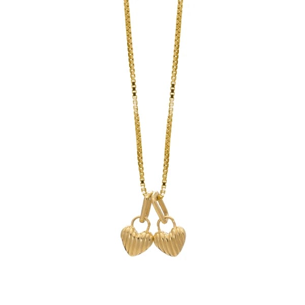 Rachel Jackson Deco Hearts Duo Gold Necklace