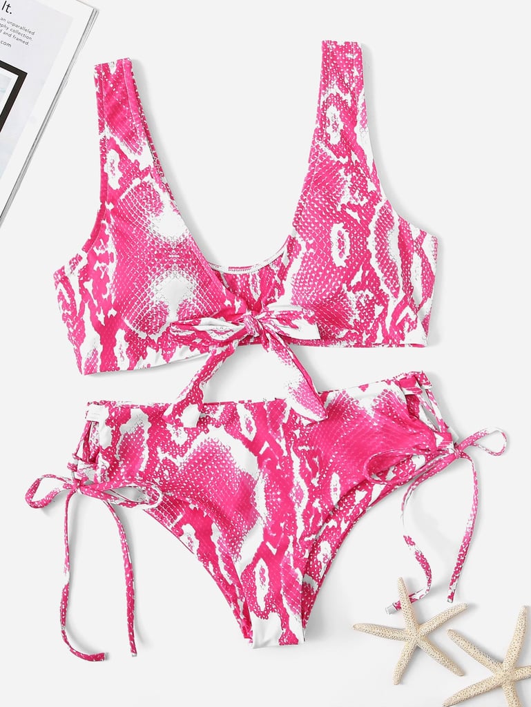 pink snakeskin swimsuit