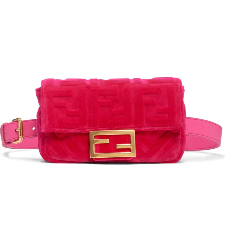 Fendi Logo Velvet Belt Bag