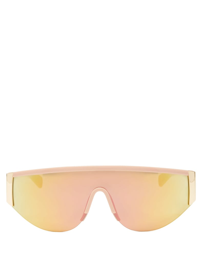 Le Specs Viper Reflective-Lens Flat-Top Sunglasses
