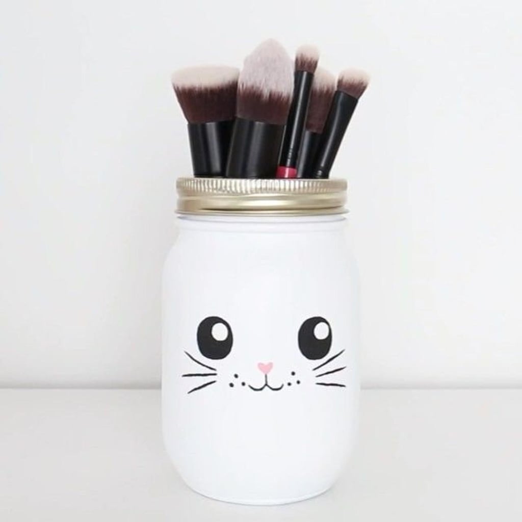 Cat Face Makeup Brush Holder (customizable)