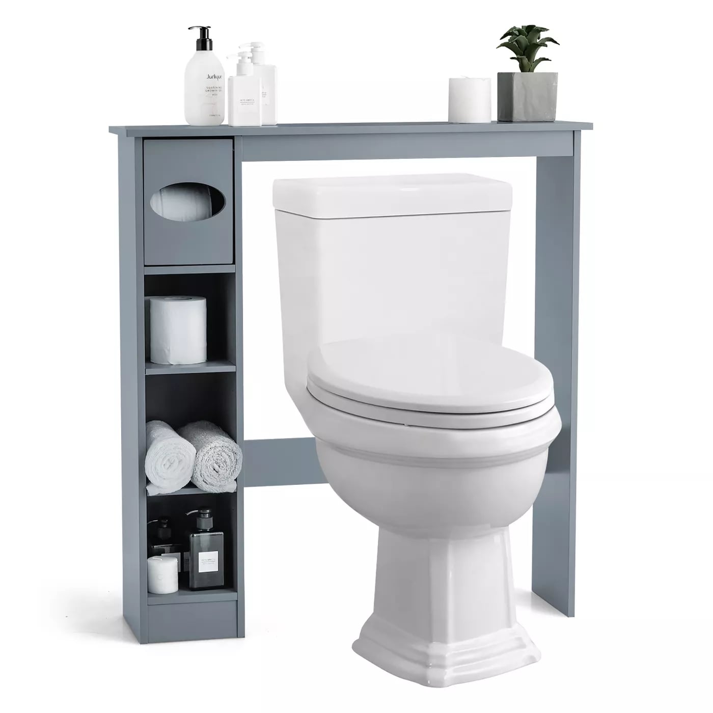 Best Living Monaco Bathroom Space Saver Etagere Shelf Brushed Titanium NIB 