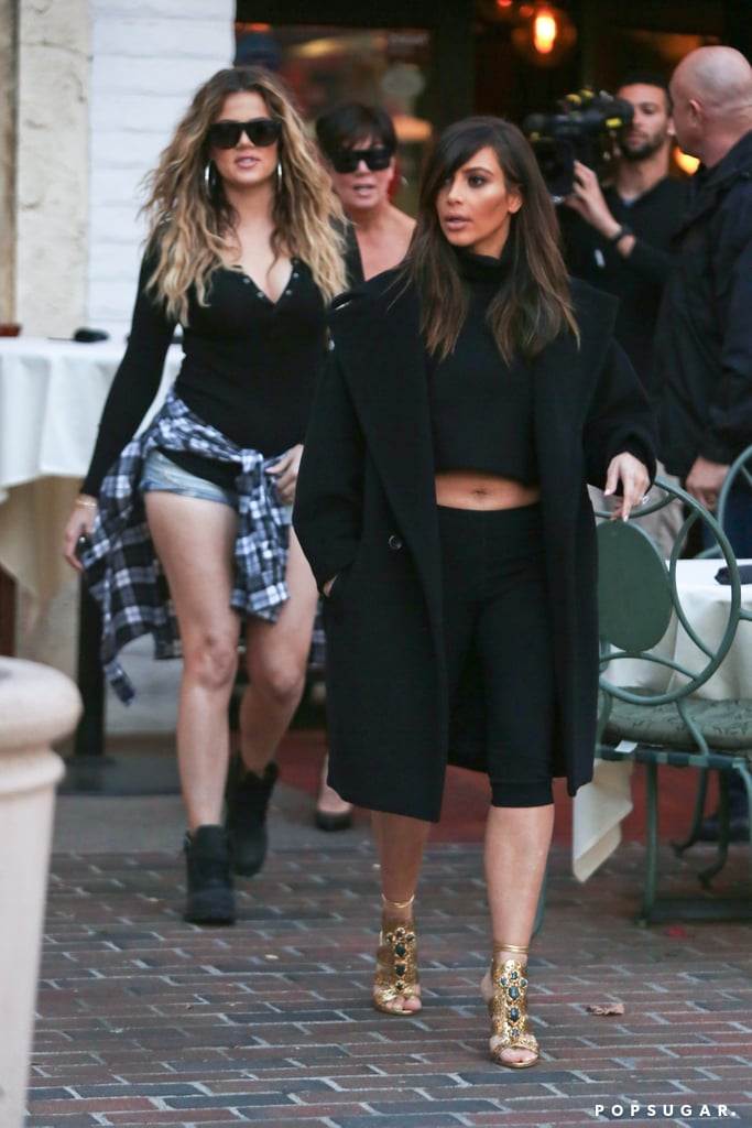 Kim Kardashian Showing Her Stomach in LA