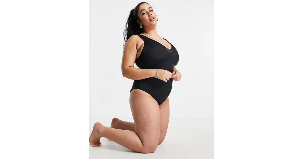 ASOS DESIGN Curve Mesh Insert Swimsuit 37 Naomi Osaka Exudes
