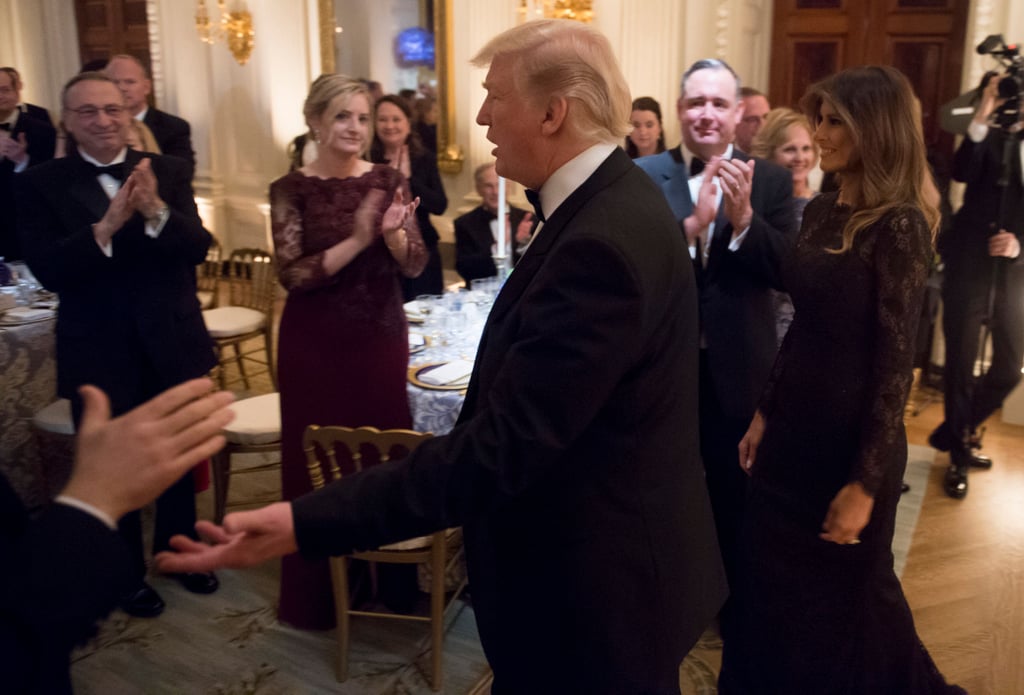 Melania Trump Black Lace Dress Governors' Ball 2018