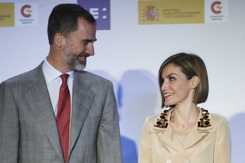 The couple shared a sweet moment during an event in Madrid in May.
