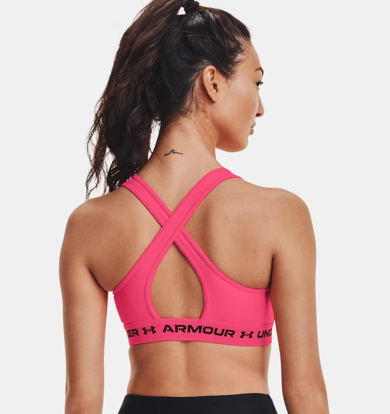 Under Armour Mid Crossback Sports Bra in Cerise