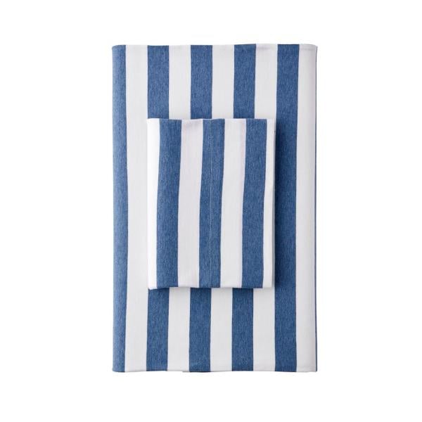 The Company Store Awning Stripe Jersey Knit Queen Flat Sheet
