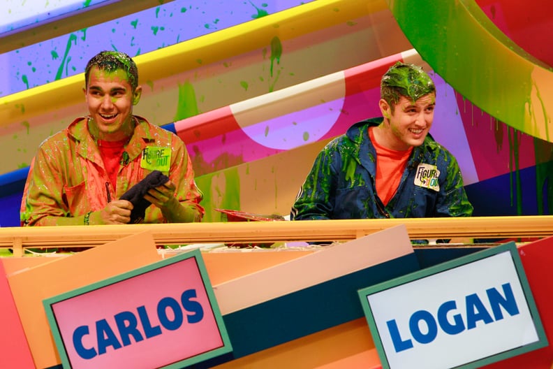 FIGURE IT OUT, (from left): Carlos Pena, Logan Henderson, (Season 5, ep. 534, aired Aug. 1, 2012), 1997-99, 2012-13. photo: Robert Voets /  Nickelodeon / Courtesy: Everett Collection