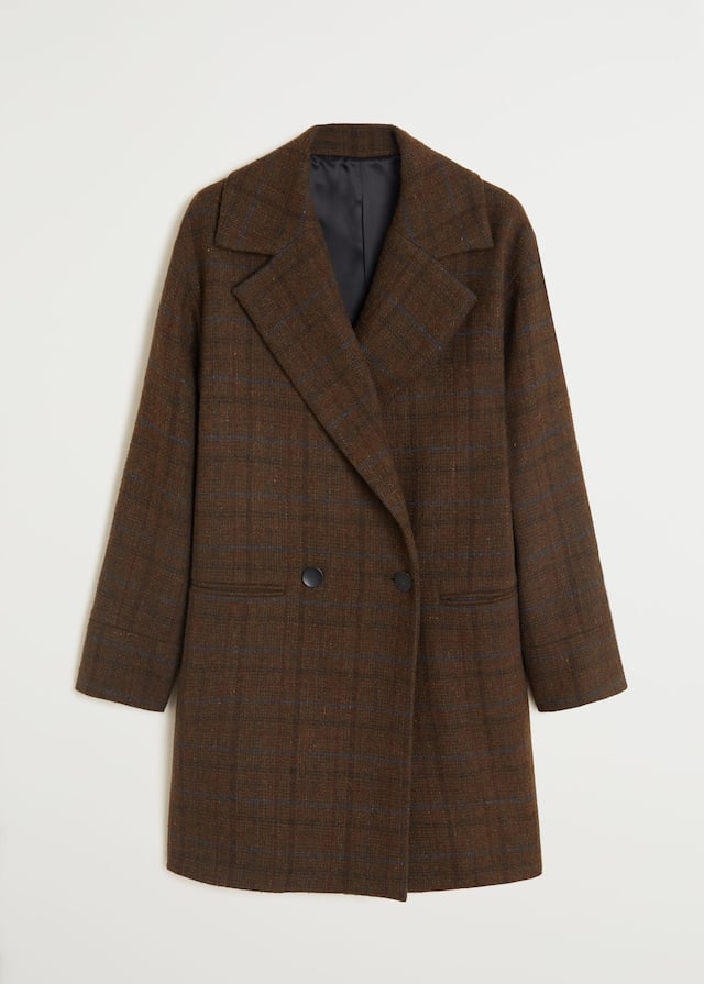 Mango Checked Structured Coat