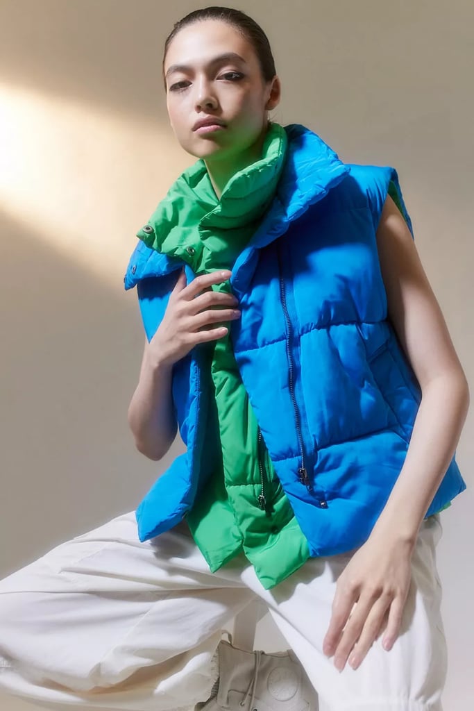 A Colourful Puffer Vest: Urban Outfitters Corrine Puffer Vest