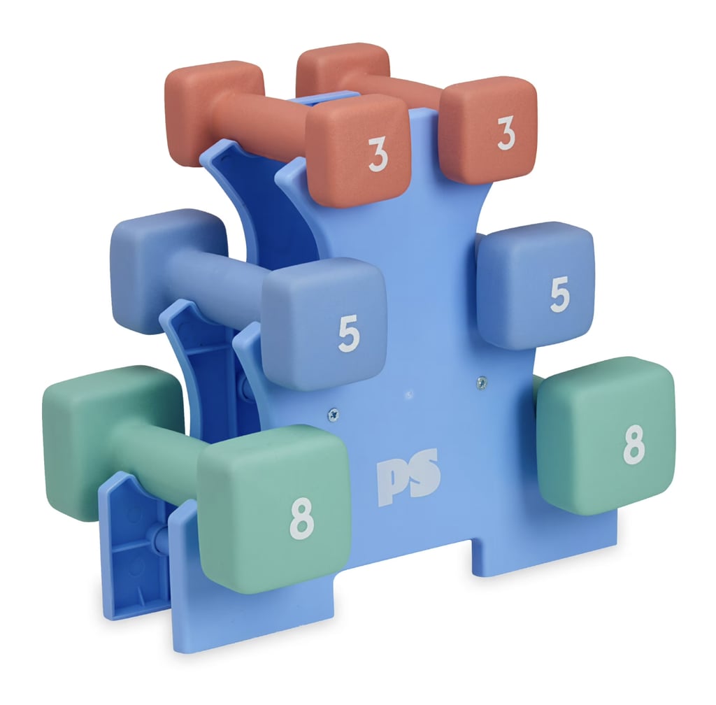 Popsugar 32lb Neoprene Dumbbell Set with Rack