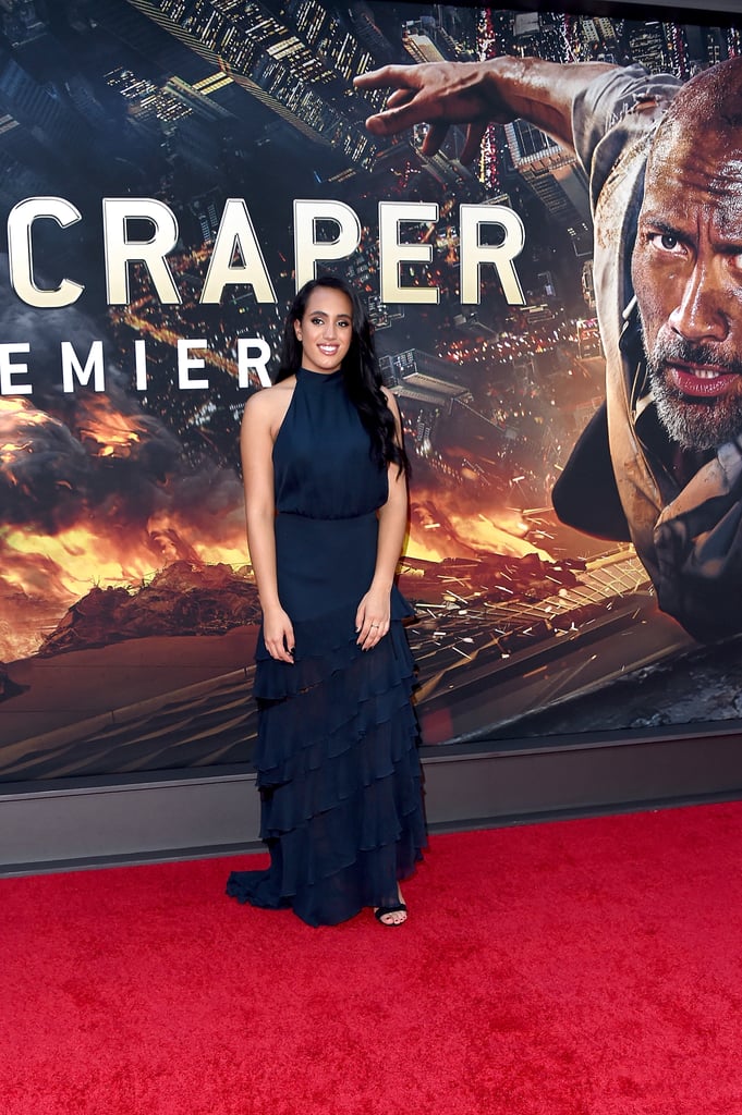 Dwayne Johnson and Daughter at Skyscraper Premiere