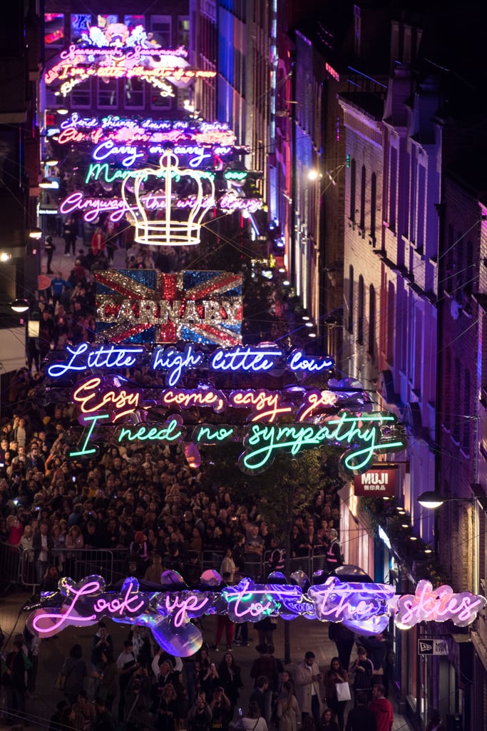 Queen Bohemian Rhapsody Lights on Carnaby Street in London