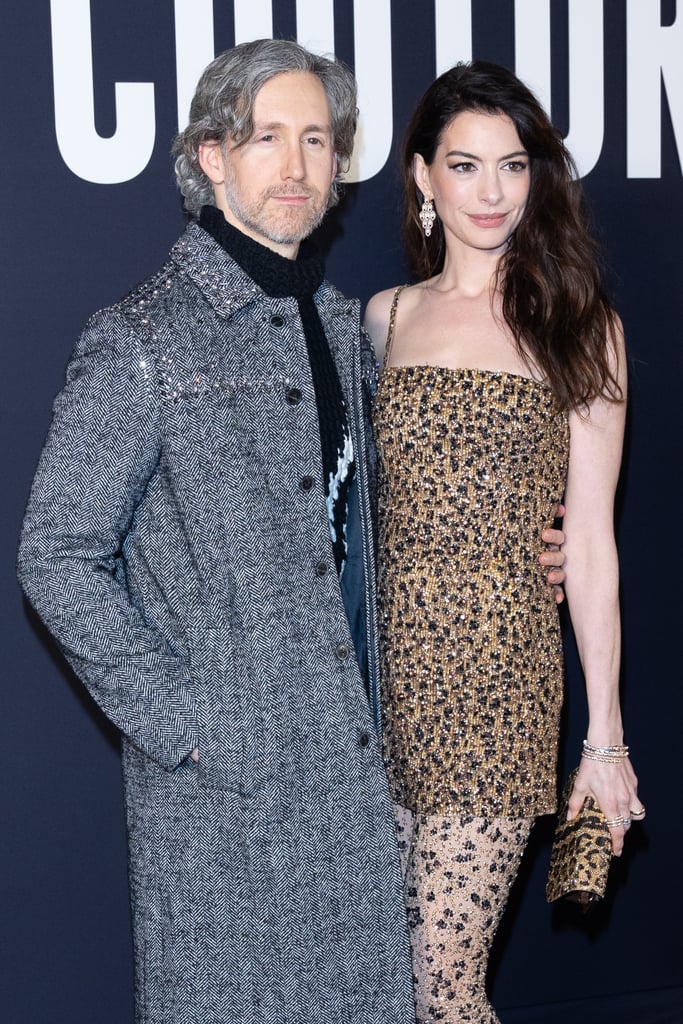 Anne Hathaway and Husband Adam Shulman at Paris Fashion Week