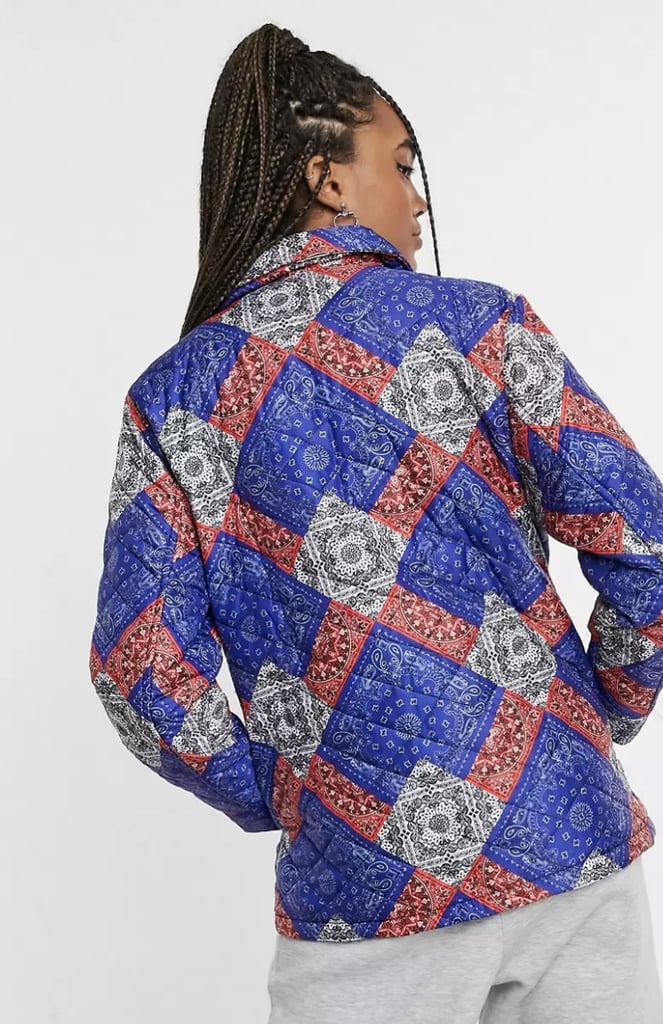 One Above Another Relaxed Quilted Shacket in Bandana Patchwork