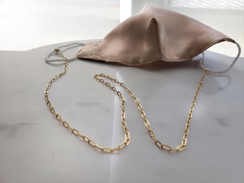Face Mask Chain Gold Necklace