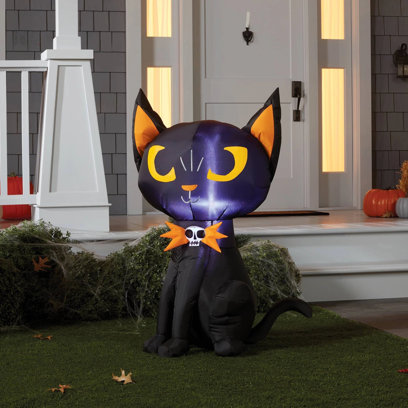 Fenton Black Halloween Kitten with Spider & Web  5365 3l Colorfuli 