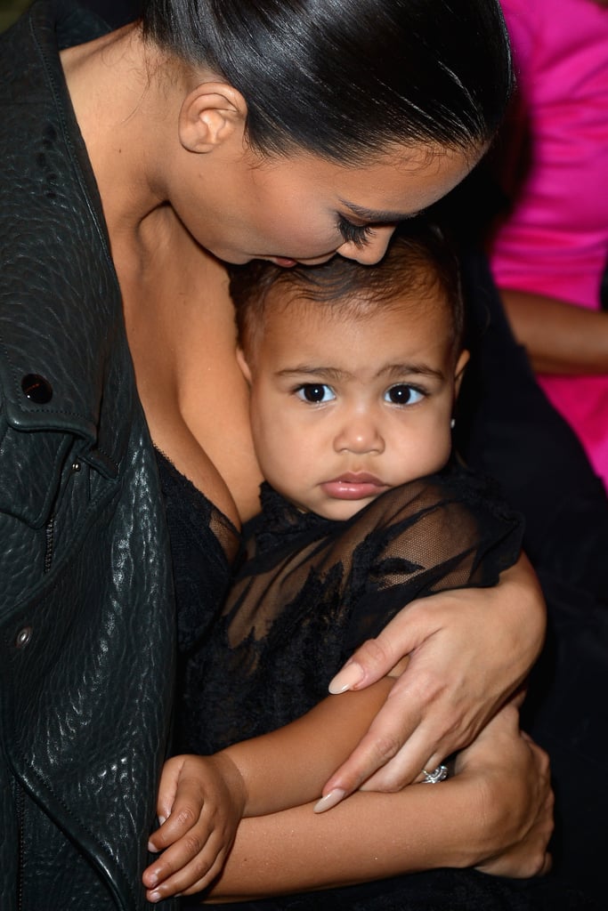 Kim Kardashian and North West at the Givenchy Show
