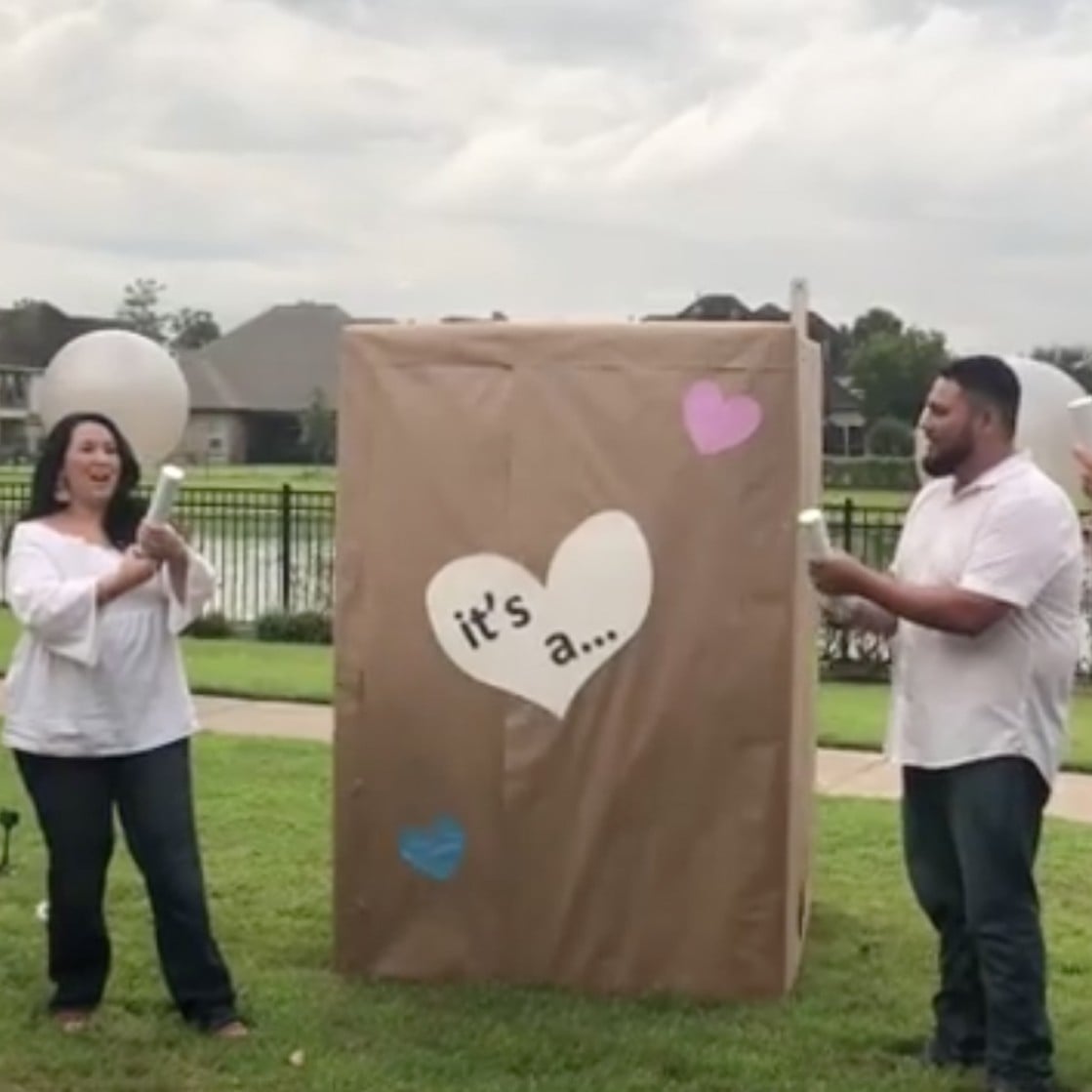 Gender Reveal With Giant Baby Doing Fortnite Hype Dance Popsugar Family
