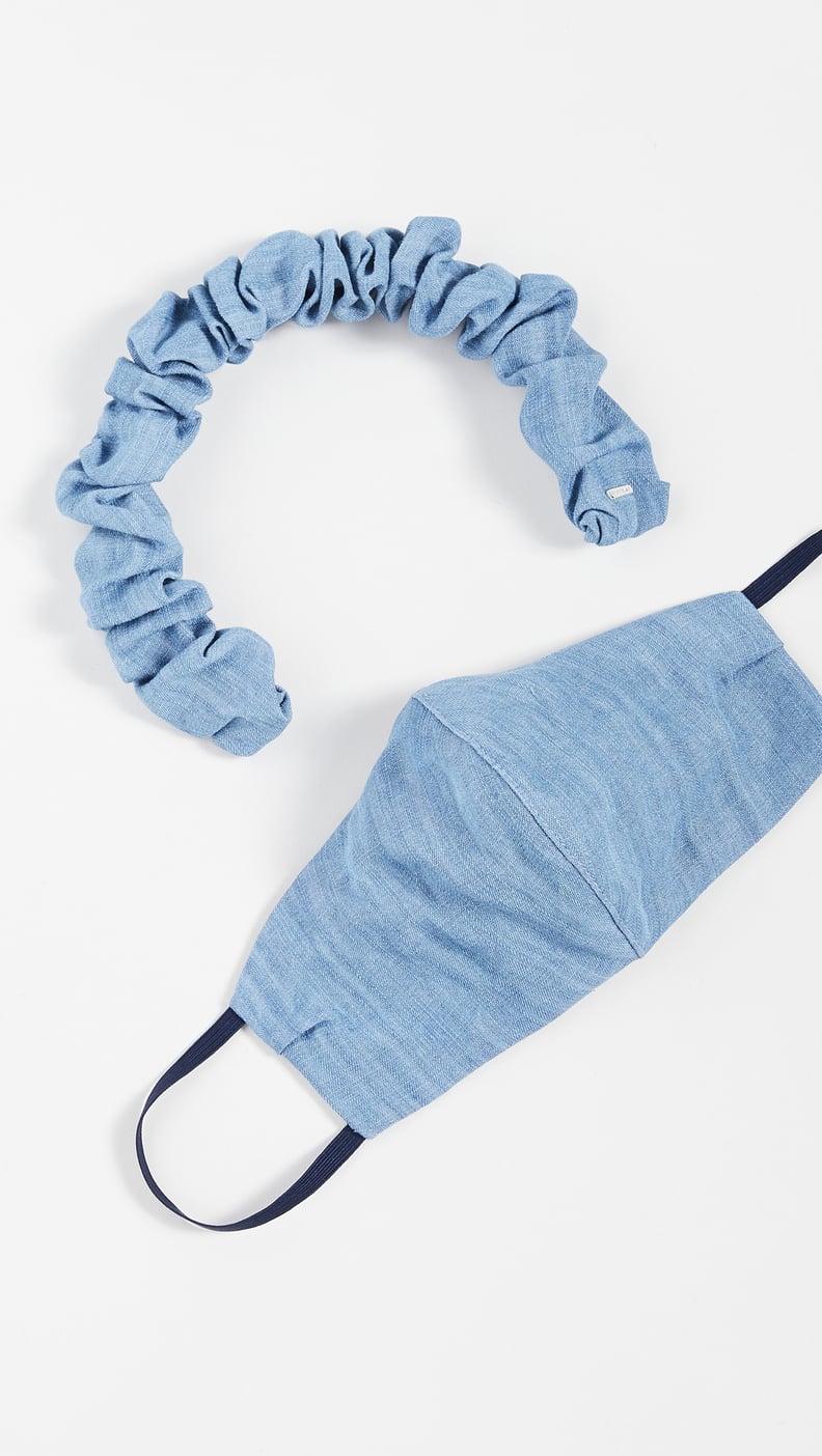 LELET NY Denim Headband and Face Covering Set