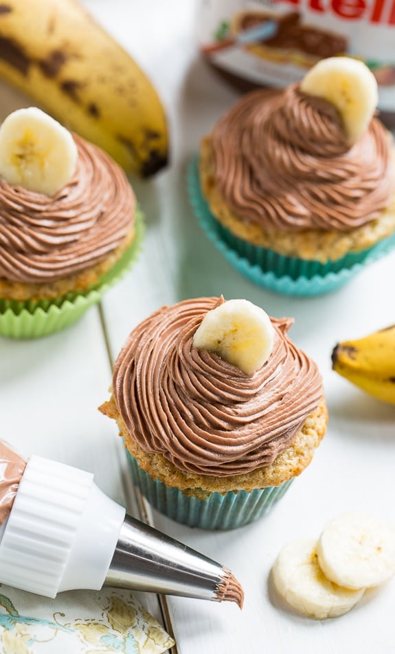 Banana Cupcakes With Nutella Frosting