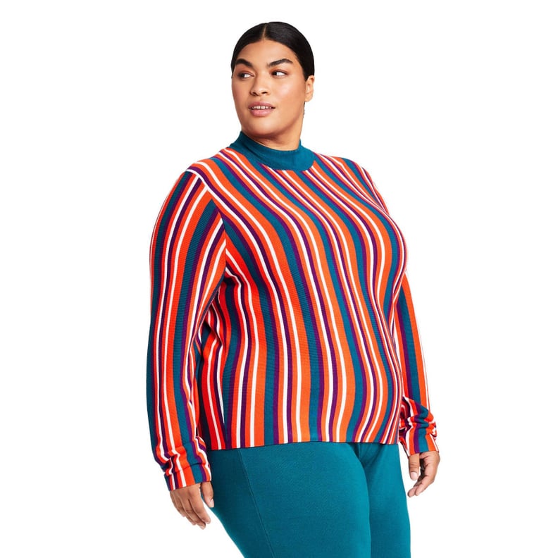 Victor Glemaud x Target Striped Mock Turtleneck Pullover Sweater and High-Rise Flare Sweater Pants