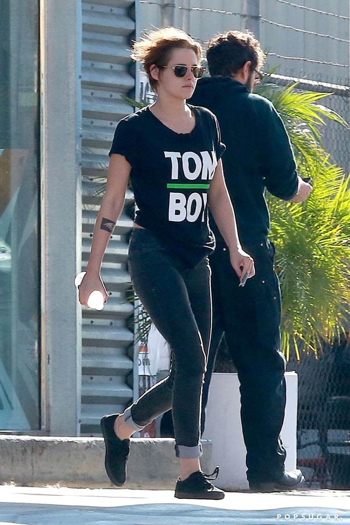 Kristen Stewart in LA in Tomboy T-Shirt