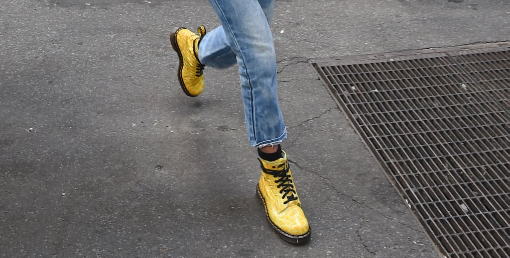 Gigi Hadid Yellow Doc Marten Boots