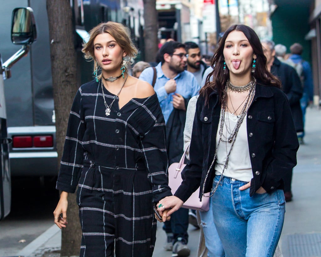Both Hailey and Bella added a bohemian touch to their looks with turquoise-studded chandelier earrings, layers of silver pendant necklaces, and a couple of statement chokers, too.