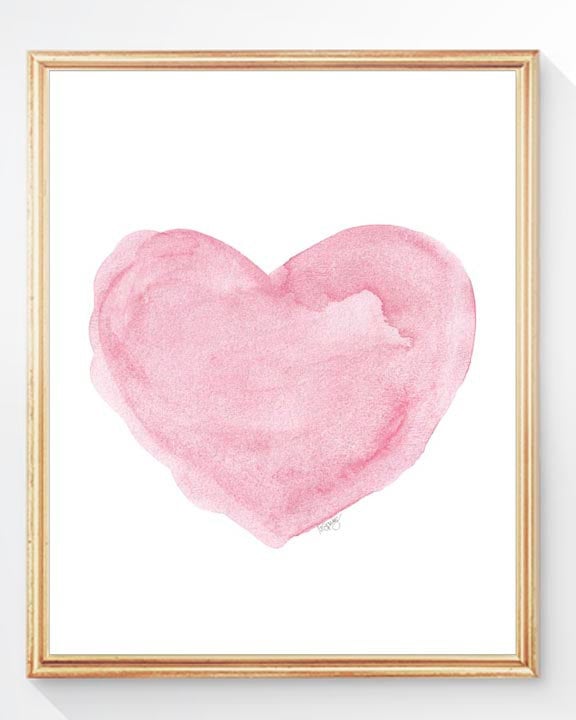 Watercolor heart painting ($18)