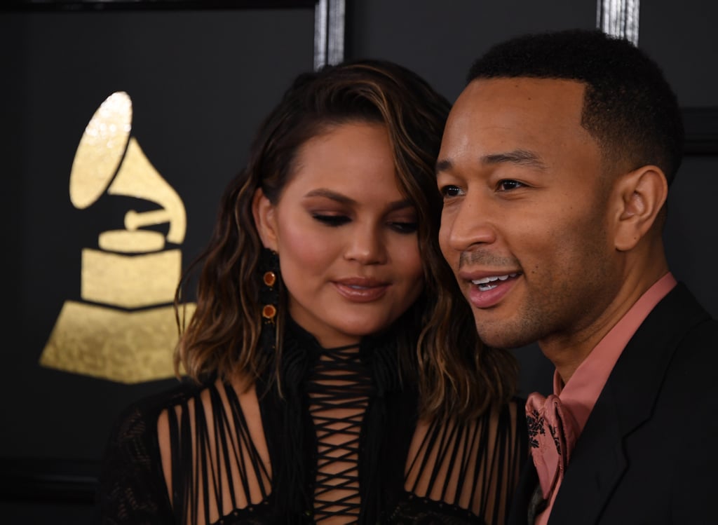 Chrissy Teigen and John Legend at the 2017 Grammys
