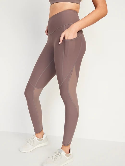 Old Navy High-Waisted PowerSoft Mesh-Paneled 7/8-Length Compression Leggings