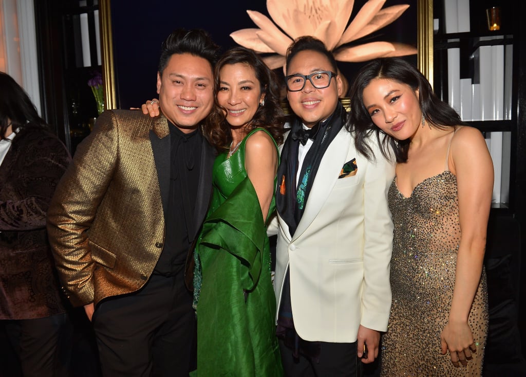 Pictured: Jon Chu, Michelle Yeoh, Nico Santos, and Constance Wu