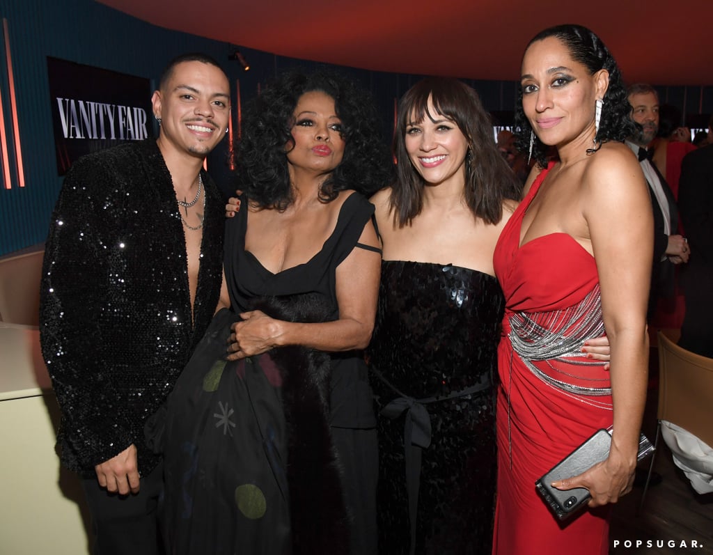 Pictured: Evan Ross, Diana Ross, Rashida Jones, and Tracee Ellis Ross