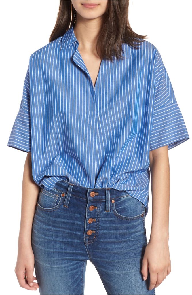 Madewell Courier Stripe Button Back Shirt