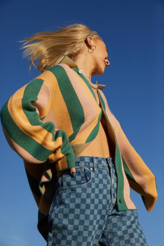Emma chamberlain new arrivals striped sweater